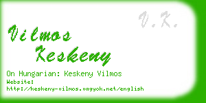 vilmos keskeny business card